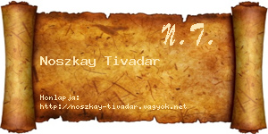 Noszkay Tivadar névjegykártya